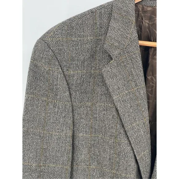 Ralph Lauren Wool Blazer Sport Coat Men's Size 44 T‎ Brown Gray